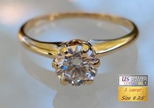 Engagement ring Size 8.25 10k gold ring, 1.0 carat certified. Solitaire ring picture