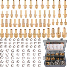 126PCS Brass Hose Barb Fittings Kit, Male Adapter NPT Hose Repair picture