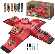 Fingerboard Skate Park Set Compatible with Tech Deck Skateboards, Featuring 6... picture