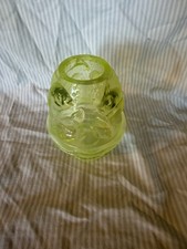 Fenton Atlantis Koi Fish Fairy Lamp-  Vaseline Topaz Opalescent picture