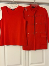 MISOOK Sz PS Red 2 Pc Shell/Tank Jacket Set picture