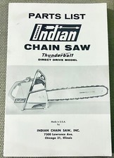 Vintage Indian Chainsaw Thunderbolt Direct Drive Model Parts List VERY RARE picture