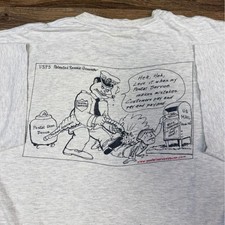 Vintage 90s USPS Postal Service Funny Parody Graphic T-Shirt Gray Mens Large picture