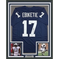 Framed Autographed/Signed Arnold Ebiketie 35x39 Penn State Jersey JSA COA picture