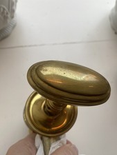 PAIR Vintage PE Guerin Georgian Oval 74600 Doorknobs Estate Brass Passage Latch  picture