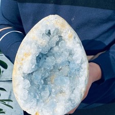 8.29LB Natural Raw Blue Celestite Crystal Quartz Cluster Geode Specimen picture