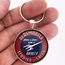 Vintage GM Olds Rocket 8 Oldsmobile Service and Sales Sign Keychain Reproduction picture