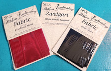 BUCILLA Silk Ribbon Embroidery Fabric Zweigart 3pc Red Black & White NEW NOS picture