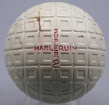 SELDOM SEEN SUPER HARLEQUIN GOLF BALL WITH UNUSUAL COVER PATTERN-NO STRIKE MARKS picture