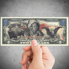 250th Anniversary $2 Bill – Black Eagle, Indian Chief & Bison picture