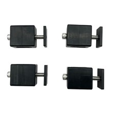 4 Set Truck Bed Stake Pocket Mounting Kit Stainless Steel w/ Black Rubber Blocks picture
