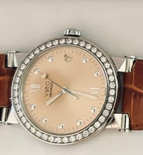 Vintage Movado Vizio 18K Solid Gold, Diamond Bezel Watch 92 C2 878   w/   Box picture