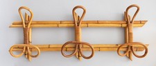 Vintage Mid-Century Italian Bamboo Rattan Coat & Hat Rack 27