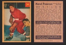 1954-1955 Parkhurst Hockey Marcel Pronovost #34 Red Wings Trading Card VG/F picture
