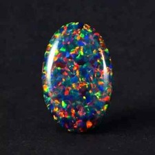 Natural Black Fire Opal Oval Cabochon 15 Ct A+ Australian Loose Gemstone picture