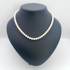 Authentic TASAKI Akoya Pearl 6.0-6.4mm Necklace Silver SV 42cm 16.5