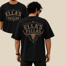 Ella's fellas shirt,Member Ellas fellas club,Ellas Fellas Retro Western Shirt picture