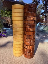 VTG Bakelite Backgammon Set Butterscotch Swirl Brown Large Set Of 30 picture