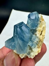 Beautiful Blue Celestine Cluster with Calcite Combine specimen from @Afg 250 CTS picture