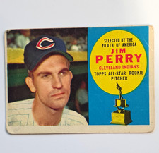 Topps 1960 Topps All-Star Rookie #324 Jim Perry Rookie Card Cleveland Indians picture