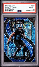 2024 Select Jahmyr Gibbs Field Level #163 Blue Disco /25 PSA 10 Detroit Lions picture