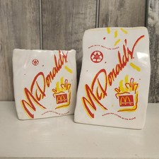 VTG McDonald's Ceramic Coin Piggy Bank & Pen Holder French Fries 90s Fast Food picture