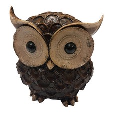 Vintage Handmade Owl Figurine Statue Decoration Home Decor Owl Carved Bird Art picture
