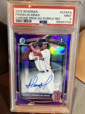 Topps 2025 Bowman Chrome Franklin Arias Purple Refractor #CPA-FA /250 PSA 9 picture