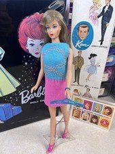 1966-67 Barbie TNT Straight Leg Ash Blonde Original Stand #1190 Knit Hit 1804 picture