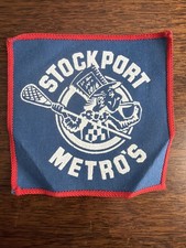Vintage Stockport Metros Lacrosse Patch UK Badge England Manchester Mad Hatter picture