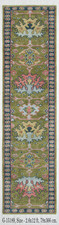 Hand Knotted Oushak Runner Rug Olive Green Wool Vintage Hallway Carpet Rug picture