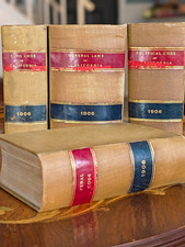 Antique 1906 California Codes 4-Vol Set Bancroft Whitney Kiesel Library picture