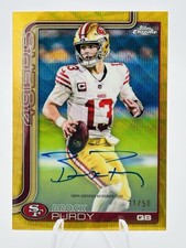 2025 Topps Chrome Brock Purdy Gold Wave On Card Auto Variation /50 BA-BP 49ers picture