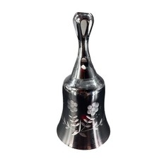 Antique Bohemian Czech Glass Crystal Cut To Clear Ruby Red Flower Pattern Bell picture