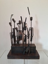 Rare 1967 Original Signed Bronze Sculpture by Thomas Hoffmaster (1923-1969) |COA picture