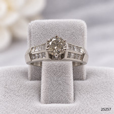 1 3/4 CTW Natural Diamond Platinum Engagement Ring Size 6.5 picture