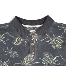 Vintage Tommy Bahama Men's L Pineapple Polo Ribbed Tropical Hawaiian Aloha picture