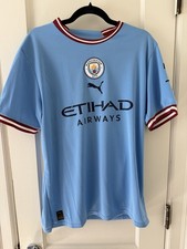 Manchester City Home Jersey 2022/23 with HAALAND 9 MENS LARGE picture
