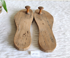 Antique Handmade Priest Sadhu Wooden Footwear Sandal Khadau Collectible WN300 picture