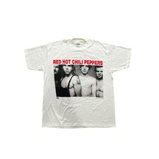 Vintage 90s Red Hot Chili Peppers Graphic Backstage Pass Shirt 1990 Size Medium picture
