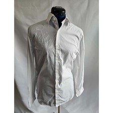 Preppy Express 1MX White Embroidered Button Up Shirt XS picture