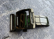 Nos Genuine Seiko 18mm Deployment Black Color Buckle Clasp Original. picture