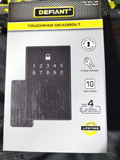 Defiant Matte Black Touchpad Deadbolt 10 Codes Auto-Lock Quick Re-Key 2 Keys picture
