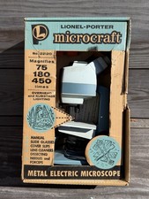 Vintage Lionel-Porter Microcraft Metal Electric  Microscope NOS NRFB picture