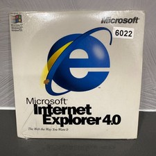 VINTAGE FACTORY SEALED MICROSOFT INTERNET EXPLORER 4.0 CD-ROM - NEW RARE BLUE CD picture