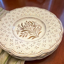 Wedgwood Williamsburg 6 Floral Round Plate White Brown Ceramic Glossy cMH 5522 picture