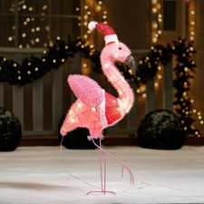 JOYIN 36 Inch Lighted Flamingo Christmas Yard Decorations Outdoor picture