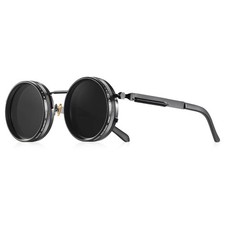 CRIXALIS Polarized Round Sunglasses ND9 Adjustable Dimming UV400 Retro Punk picture