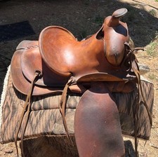 Antique 1920's Lichtenberger-Ferguson Saddle & Blanket (14