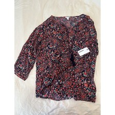 NWT Sonoma Women's 3/4 Sleeve Floral Blouse size XL Cottagecore BohoTassel top picture